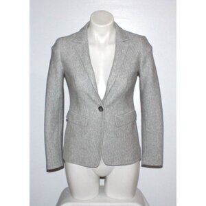 ANN TAYLOR LOFT PETITES Gray Herringbone Blazer Jacket Size 00P